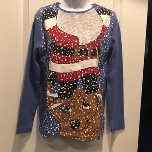 KNITHAUS UGLY CHRISTMAS T-SHIRT, SMALL